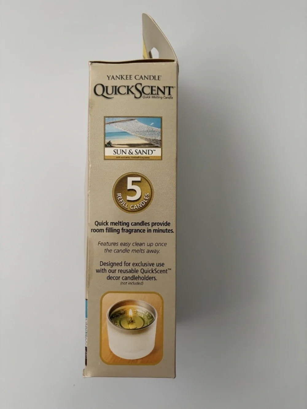 New Yankee Candle Quick Scent Sun & Sand 5 Refill Candles NIB Air Freshener